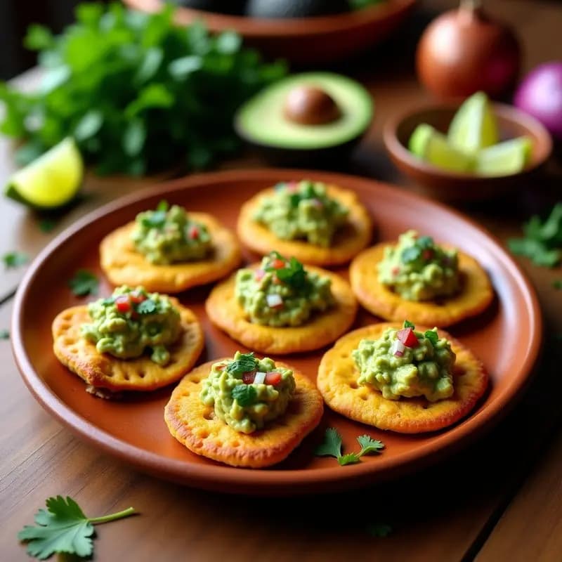 Brostadas de Pan de Maíz Azul con Guacamole de Sartén: Receta Mexicana en Airfryer