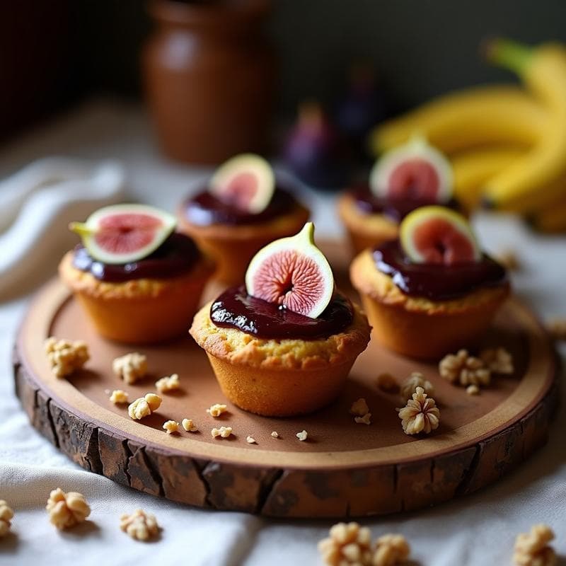 Brotini de pan de plátano y nueces con compota de higos: Desayuno sin gluten y alta en energía