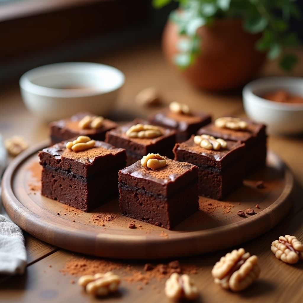 Brownie de Alubias Blancas y Cacao con Trozos de Nuez: Postre Vegano Alto en Fibra
