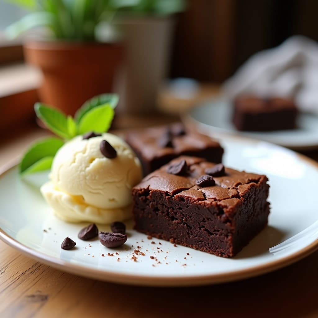 Brownie de Batata y Cacao con Helado de Plátano: Postre Sin Gluten y Sin Azúcar para Niños