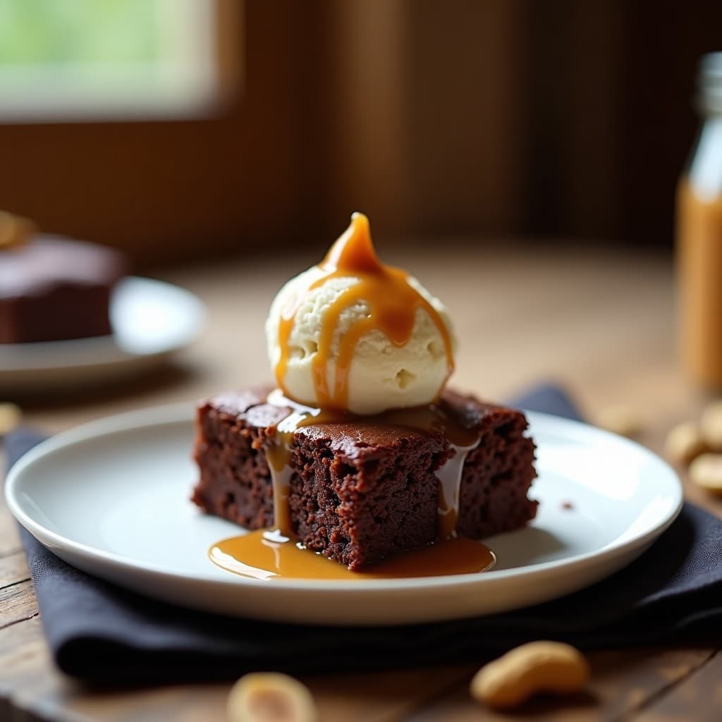 Brownie de Boniato y Cacahuete con Helado de Plátano: Postre Sin Azúcar en Airfryer