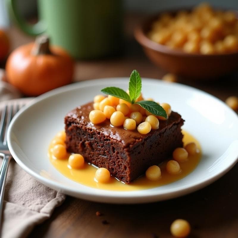 Brownie de garbanzos negros y pasas con glaseado de vainilla: postre vegano y alto en fibra