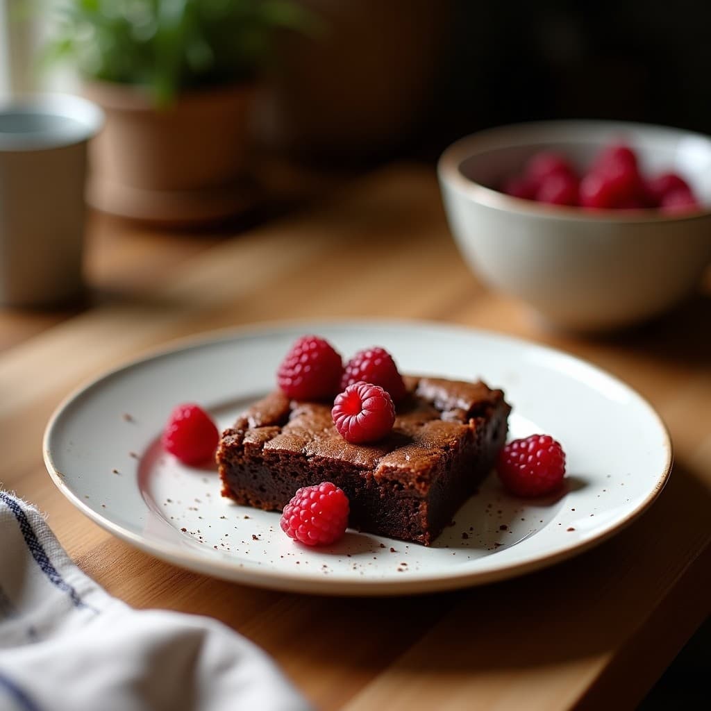 Brownie de Harina de Castaña y Frambuesas: Postre Francés Keto Sin Azúcar