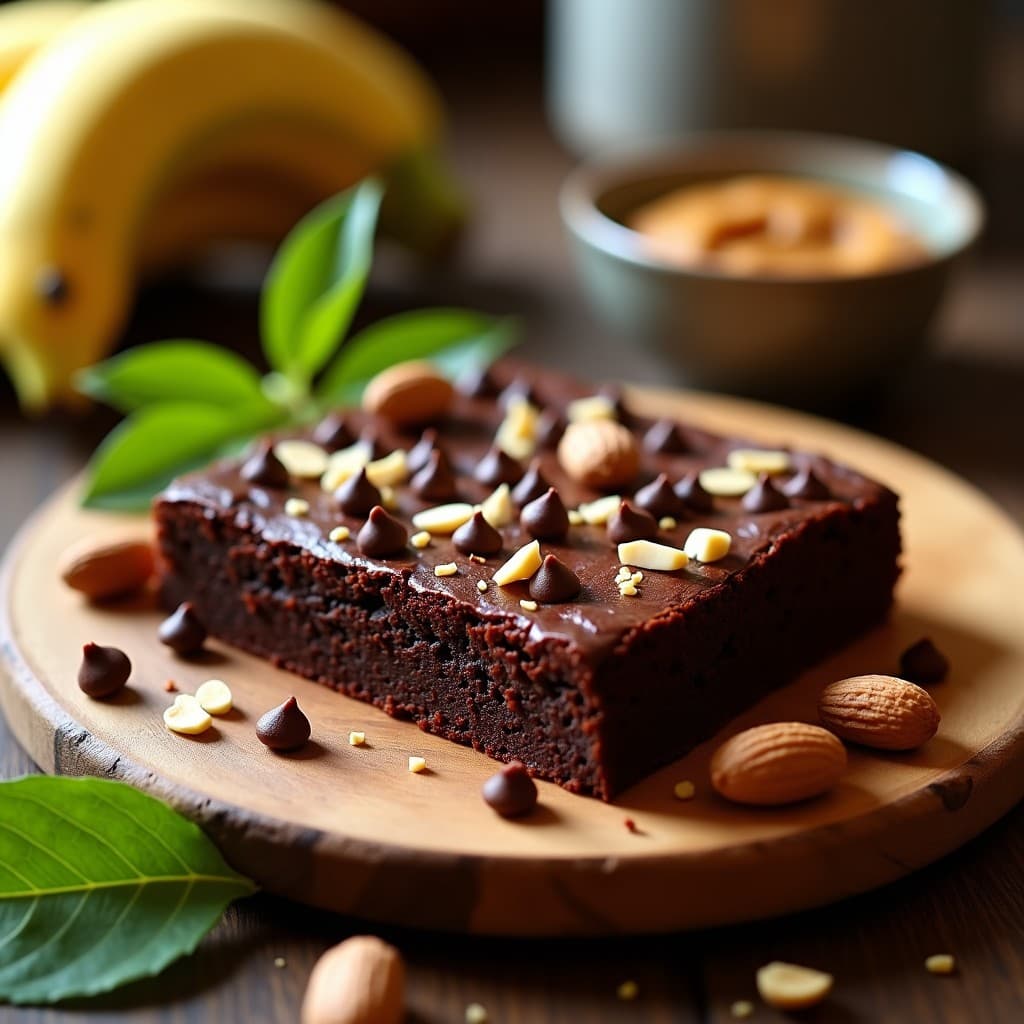 Brownie de Harina de Plátano Verde y Cacahuete: Postre Sin Gluten y Alto en Hidratos