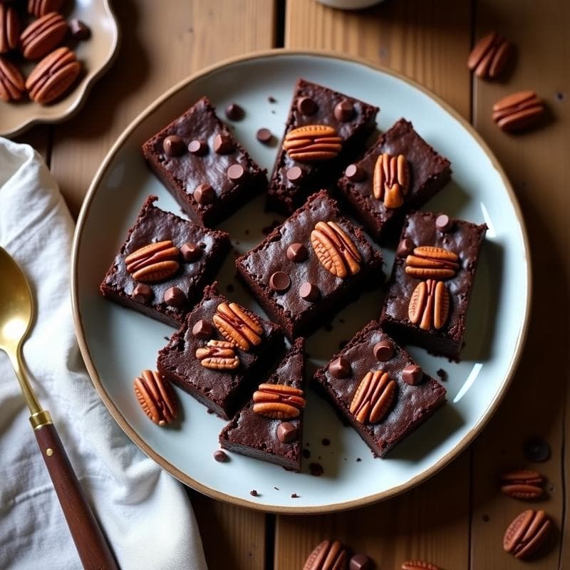 Brownie de Lentejas Negras y Nuez de Pecana: Postre Vegano Sin Harina y Alto en Proteína