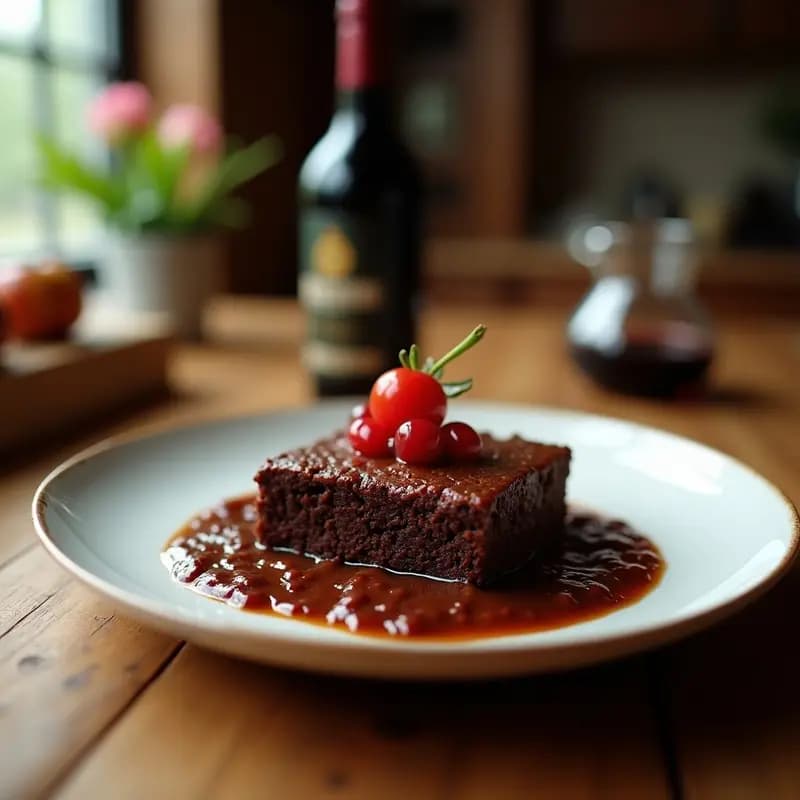 Brownie de Lentejas Negros y Vino Tinto: Postre Italiano Sin Harina y Alto en Hierro