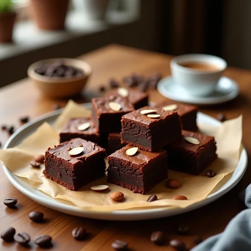 Brownie de Café y Almendras: Receta Proteica Sin Harina y Sin Azúcar