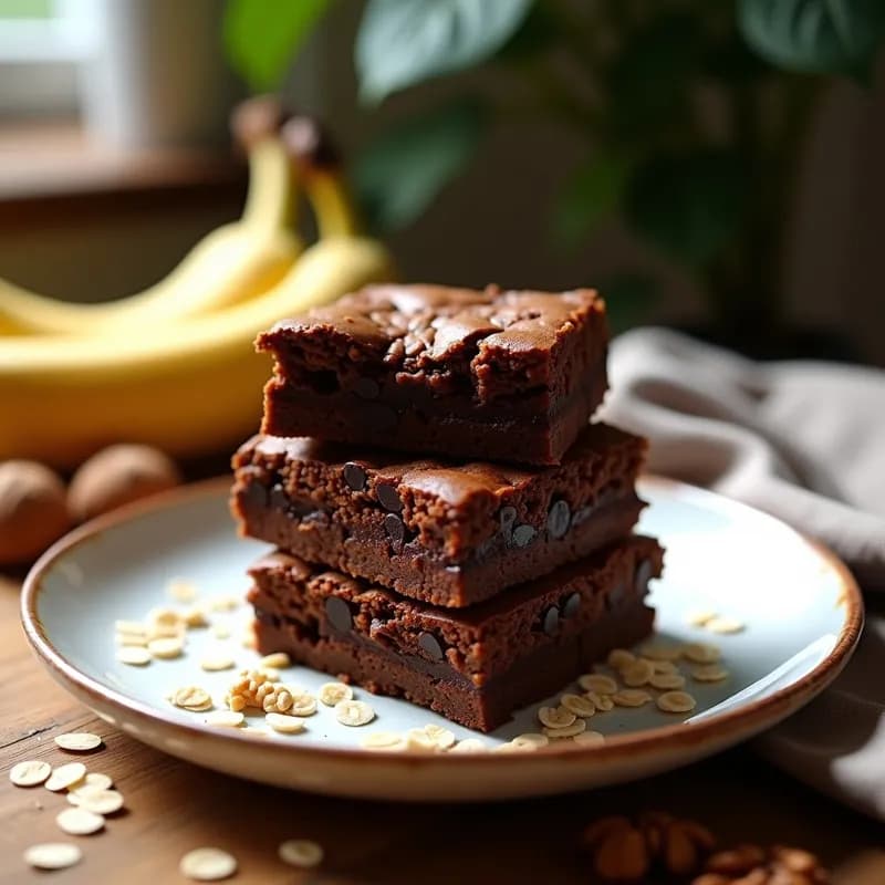 Brownie Vegano de Avena y Plátano: Sin Harina, Sin Azúcar y en 30 Minutos