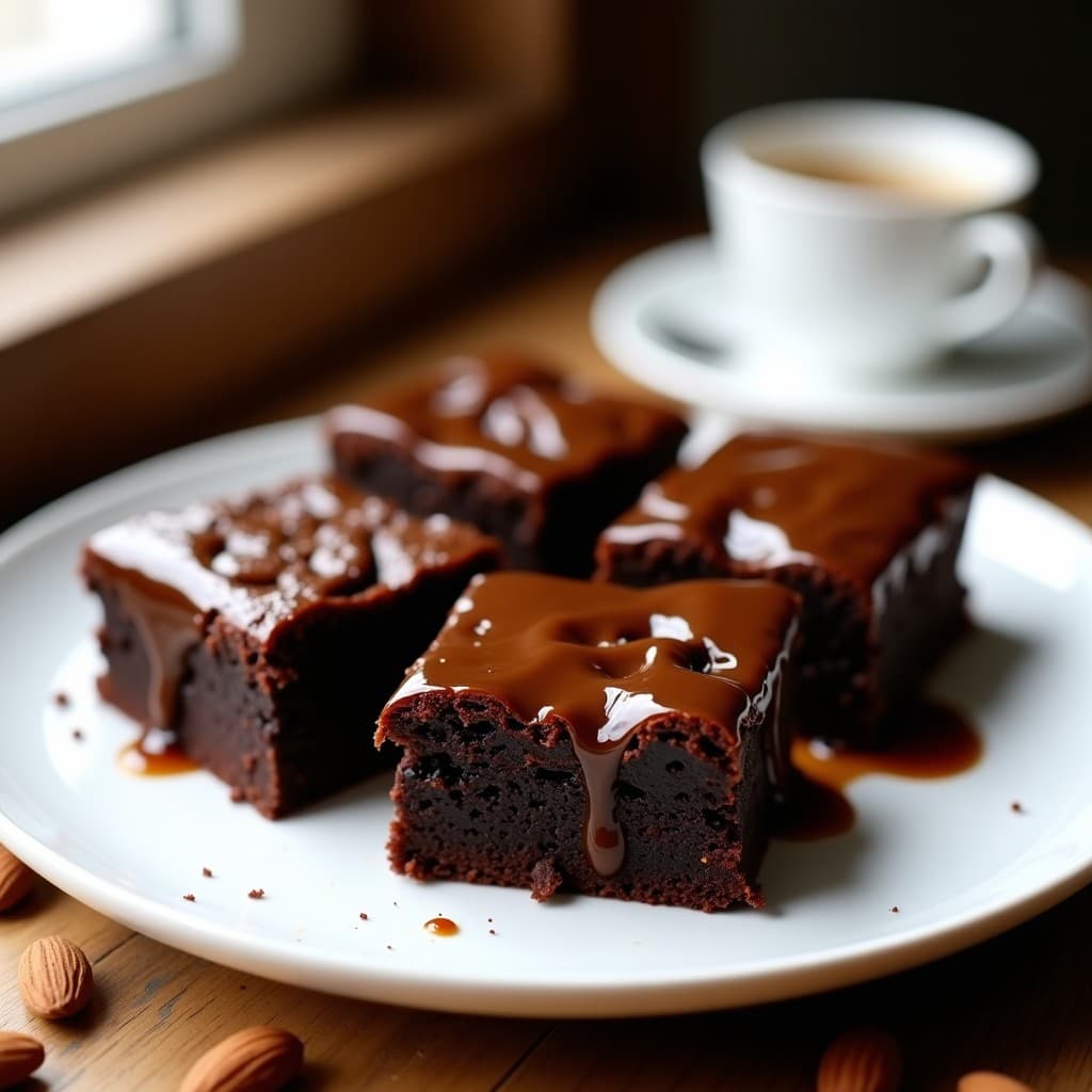 Brownies de Alubia Negra y Almendra con Glaseado de Café: Postre Vegano Alto en Proteína en Thermomix