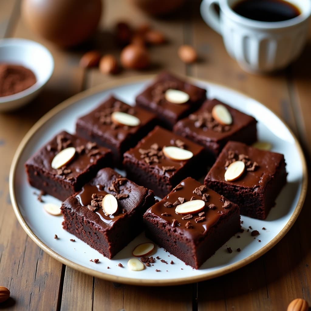 Brownies de Alubias Blancas y Cardamomo con Glaseado de Chocolate 85%: Postre Keto y Sin Harina