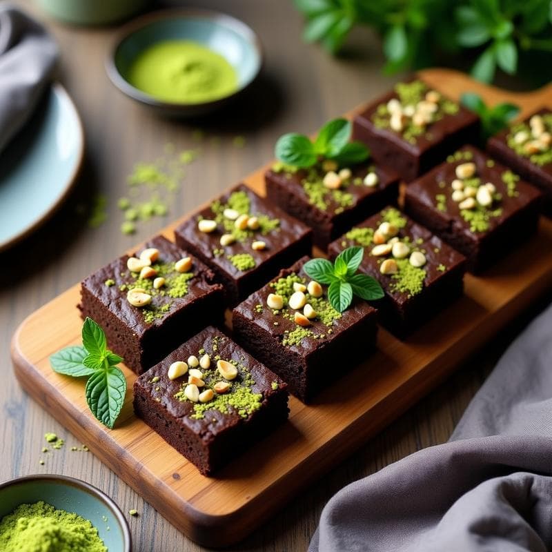 Brownies de Alubias Negras y Matcha: Postre Sin Harina y Alto en Antioxidantes