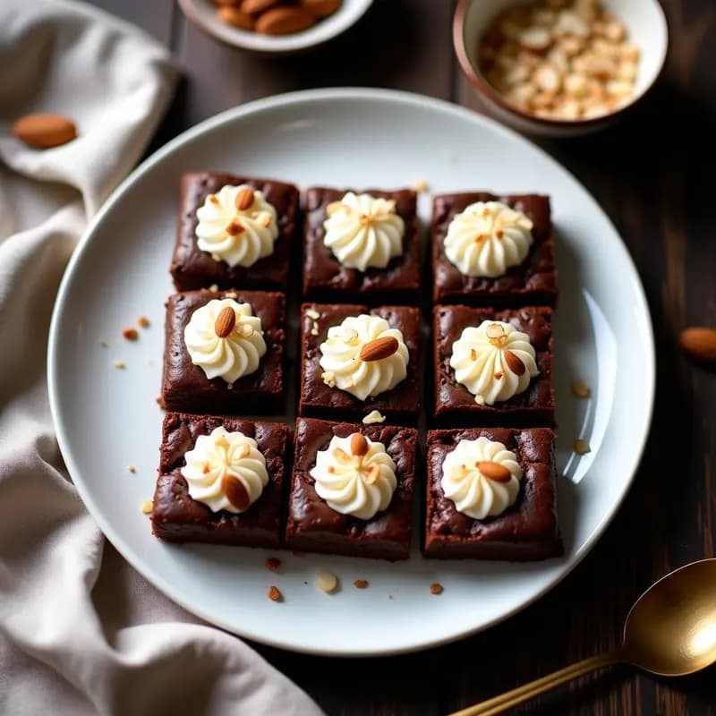 Brownies de Batata y Cacao con Topping de Crema de Almendras: Postre Keto Sin Harina