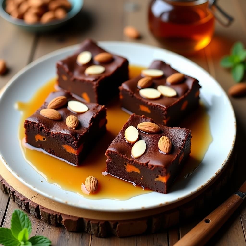 Brownies de Boniato y Almendras con Sirope de Arce: Postre Vegano y Sin Harina en 30 Minutos