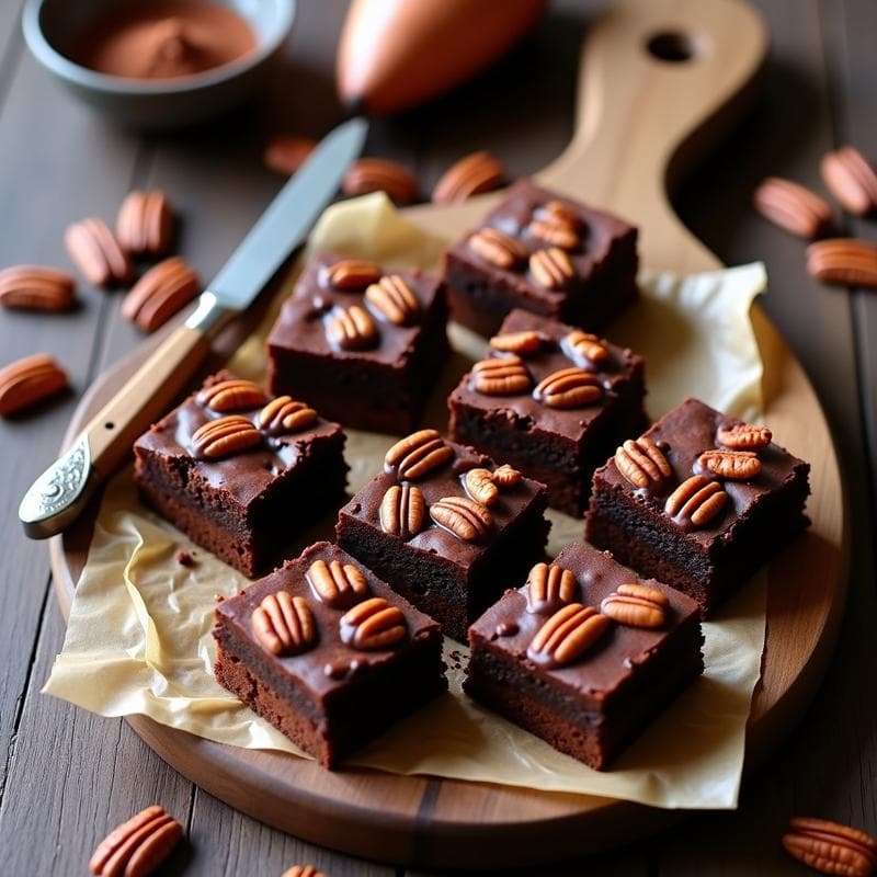 Brownies de Boniato y Cacao con Trozos de Nuez: Postre Vegano Sin Harina