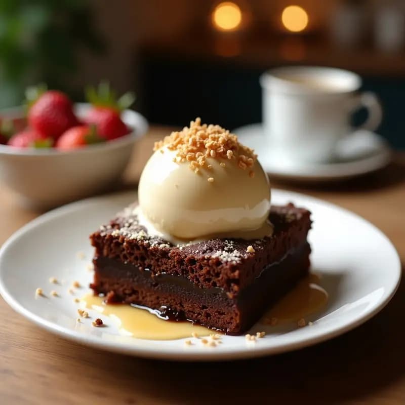 Brownies de Boniato y Tahini con Helado de Nitrógeno de Café: Postre de Ciencia en la Cocina