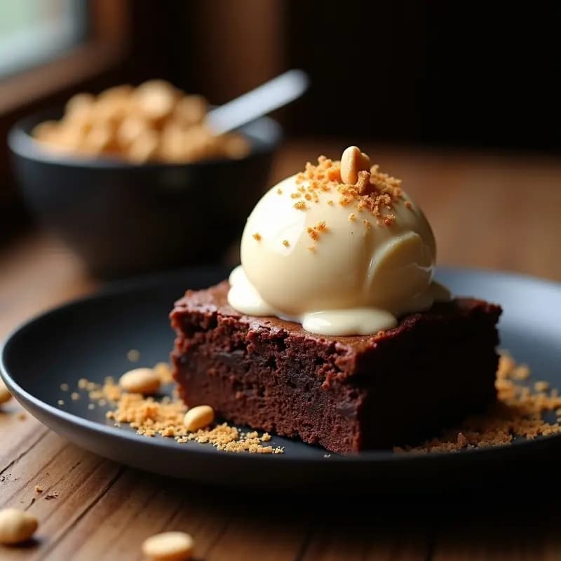 Brownies de Chocolate con Helado de Mantequilla de Cacahuete: Receta Sin Horno para Golosos