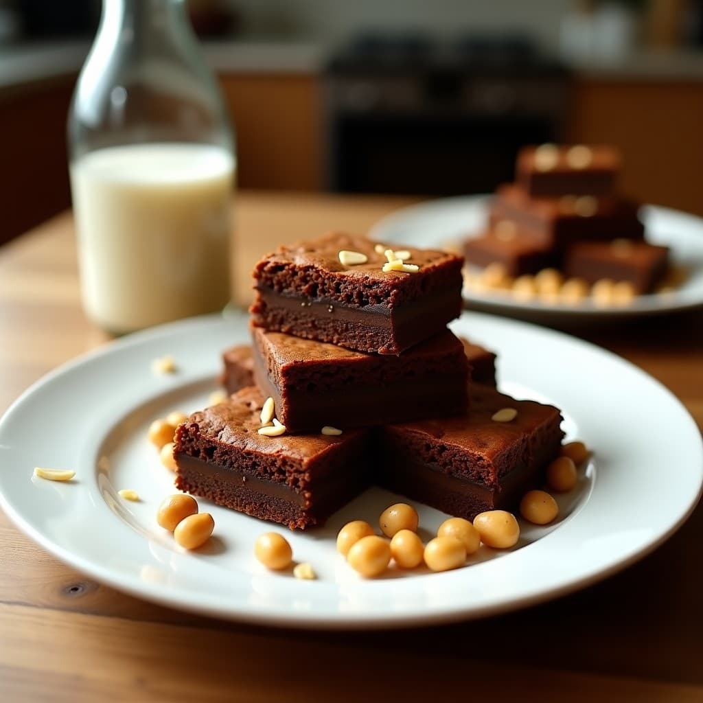 Brownies de Garbanzo y Cacahuete: Postre Vegano Alta en Proteína Sin Horno