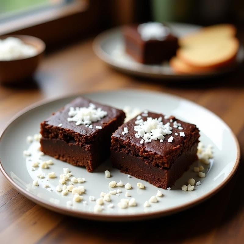 Brownies de Harina de Garbanzo y Chocolate 85% con Virutas de Coco: Postre Keto y Vega