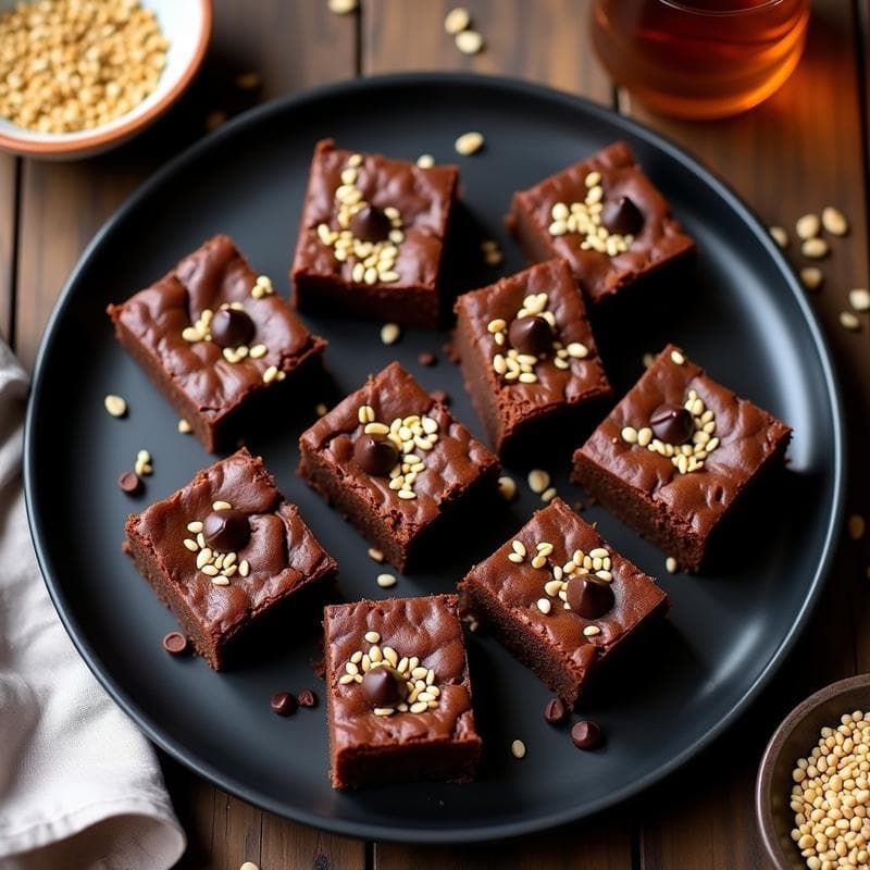 Brownies de Garbanzo y Tahini: Postre Keto Sin Harina con Toque a Sésamo