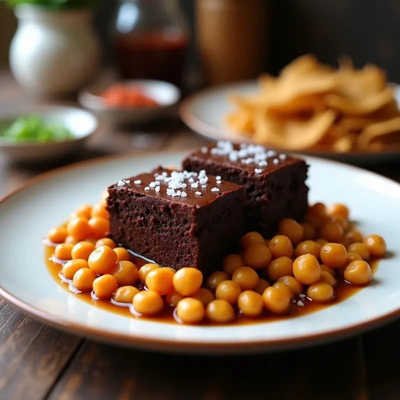Brownies de Garbanzos y Chocolate Negro con Topping de Sal Marina: Postre Fit