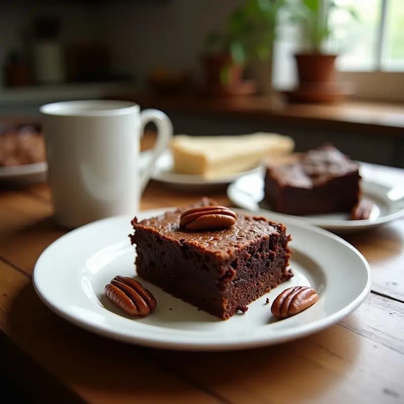 Brownies de Harina de Lenteja y Chocolate 85% con Nuez de Pecana: Postre Keto y Alta en Fibra