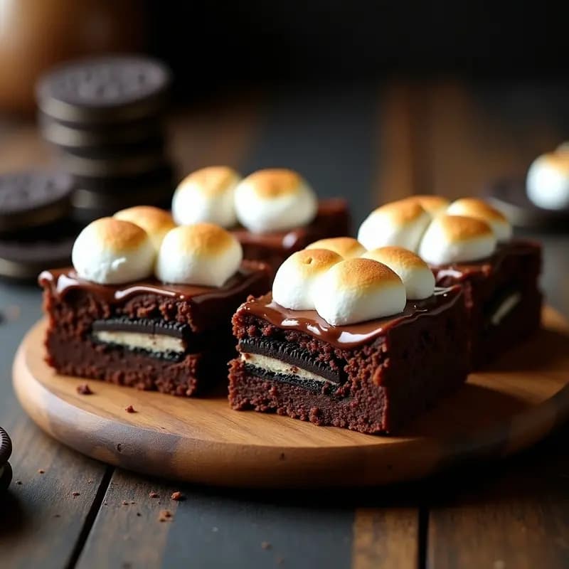 Brownies de Nutella Rellenos de Galletas Oreo y Topping de Marshmallows: Receta Ultra Indulgente