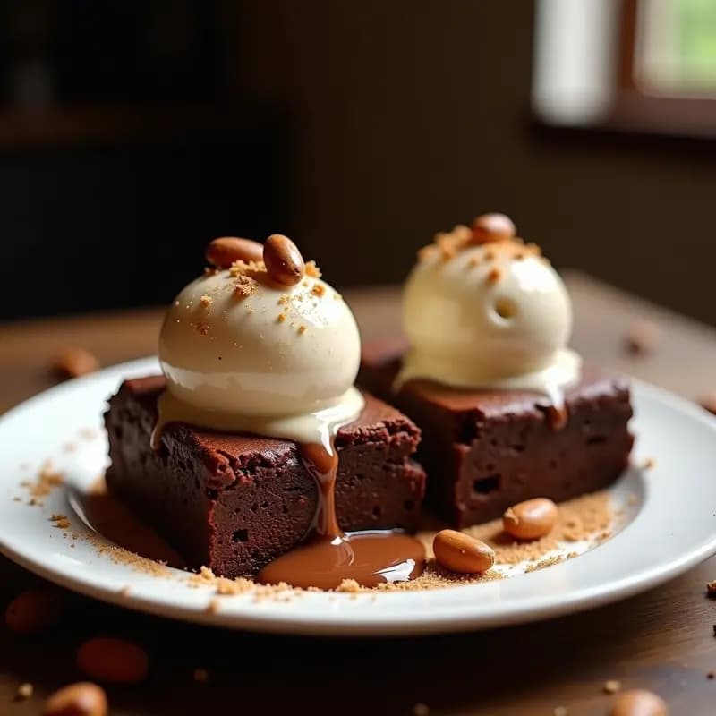 Brownies de Nutella con Trozos de Kit Kat y Helado de Avellana: Postre para Morir de Felicidad