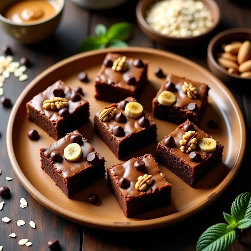 Brownies de Avena y Plátano: Receta Proteica Sin Harina y Sin Azúcar