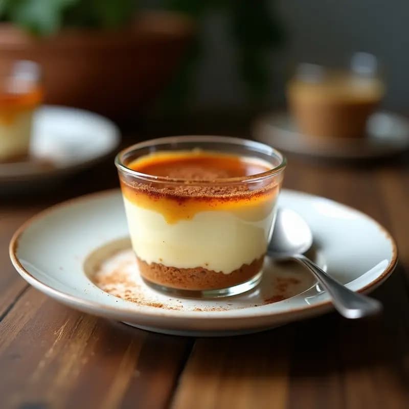 Brulee de Queso Crema y Café con Crujiente de Galletas María: Postre Francés Sin Horno