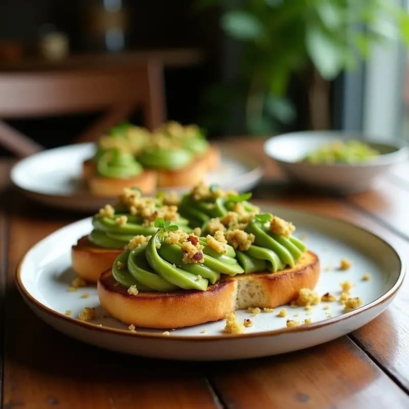 Bruschetta de Aguacate y Granados con Vinagreta de Menta: Aperitivo Libanés Fresco