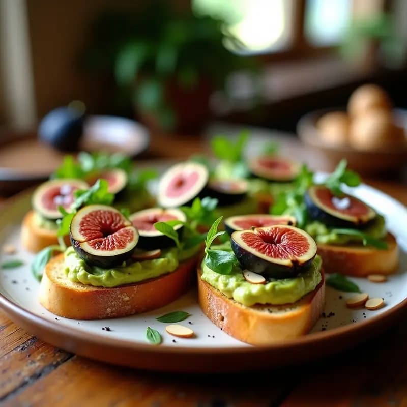 Bruschetta de Aguacate y Higos Frescos: Entrante Italiano con Toque Dulce