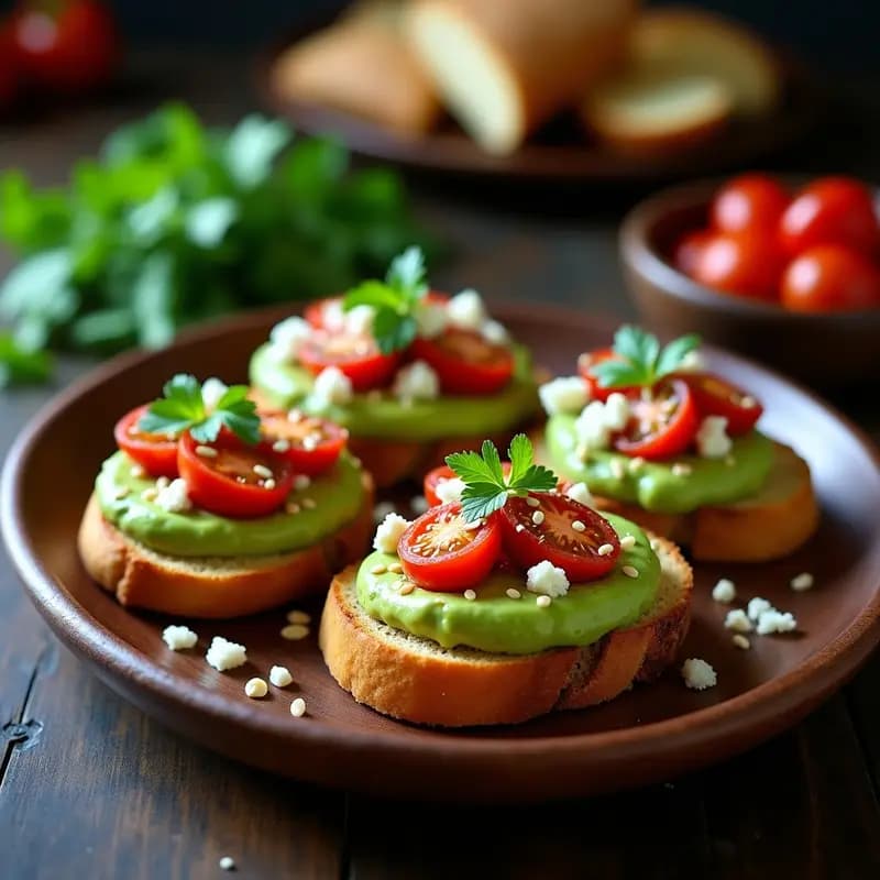 Bruschetta Italo-Mexicana con Aguacate y Jitomate Asado: Aperitivo Fusion en 10 Minutos