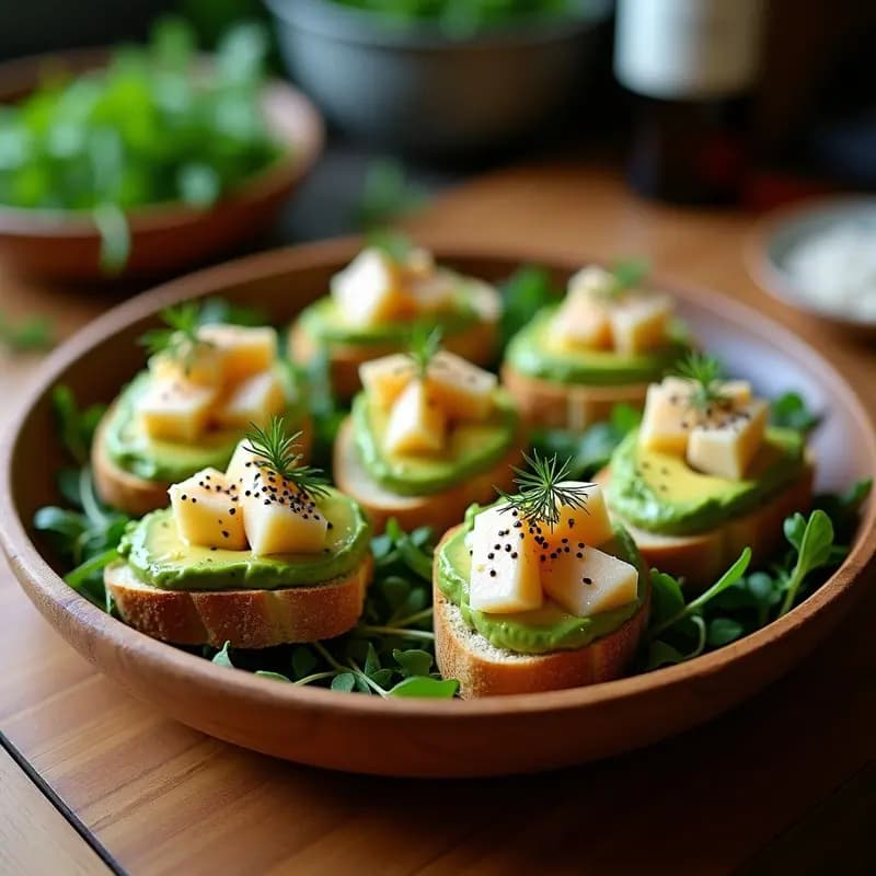 Bruschetta de Aguacate y Lubina Ahumada: Aperitivo Italiano con Toque Moderno
