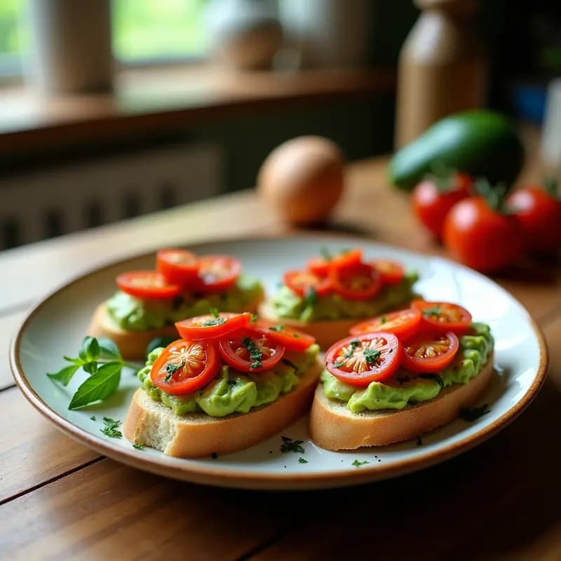 Bruschetta de Aguacate y Tomates Secos: Aperitivo Mediterráneo Keto y Sin Pan