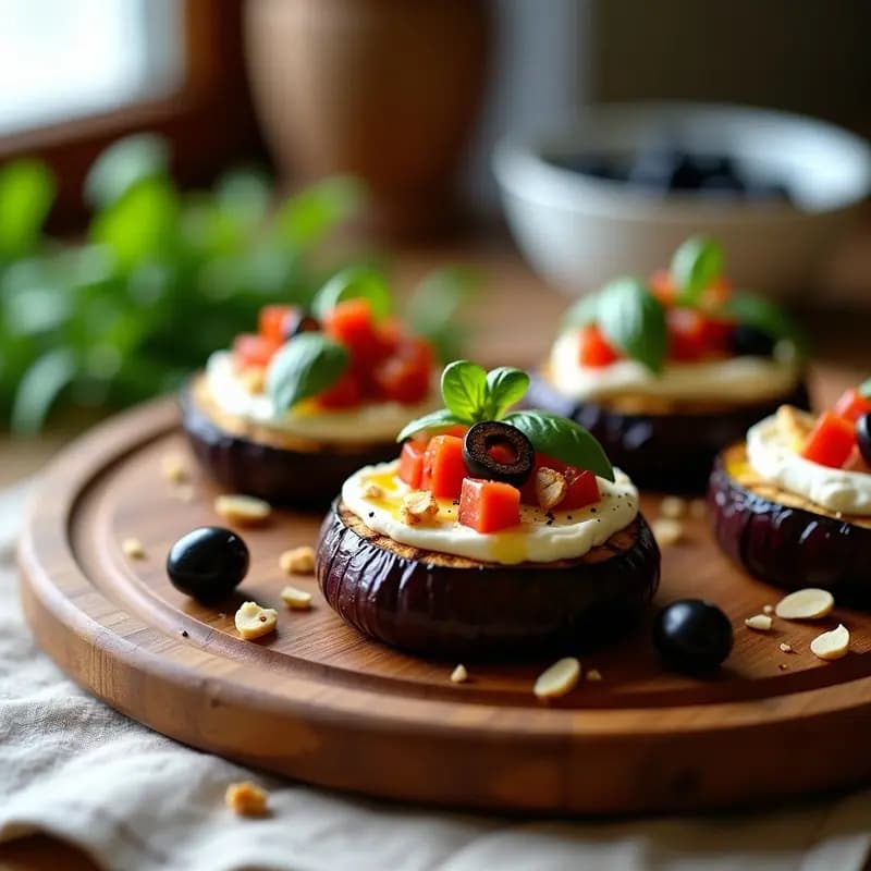 Bruschetta de Berenjena y Tomate Seco: Aperitivo Italiano Sin Gluten en Grill