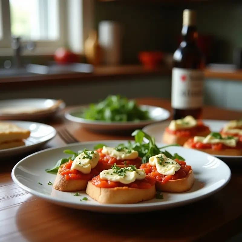Bruschetta de Bourguiñón y Queso de Cabra: Entrante Francés con Toque Rústico