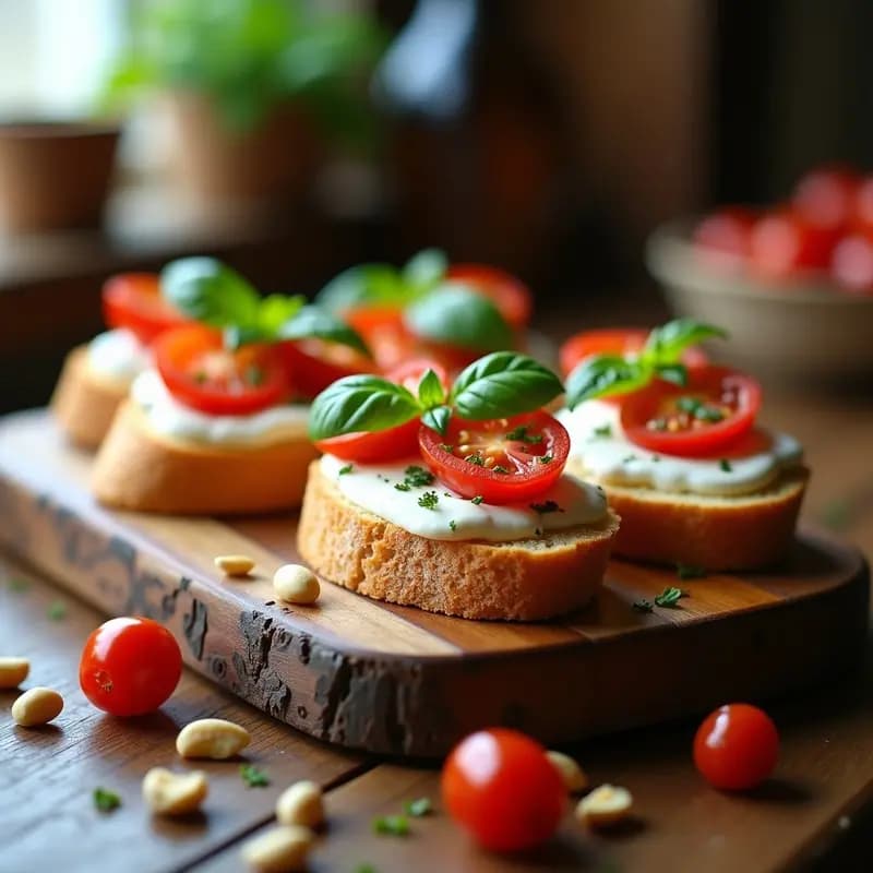 Bruschetta de Buratta y Tomates Secos: Entrante Italiano Cremoso y Sin Gluten