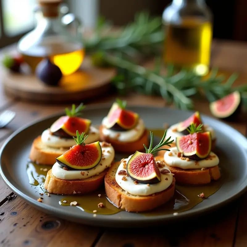 Bruschetta de Burrata y Higos Frescos con Reducción de Miel: Aperitivo Italiano Gourmet