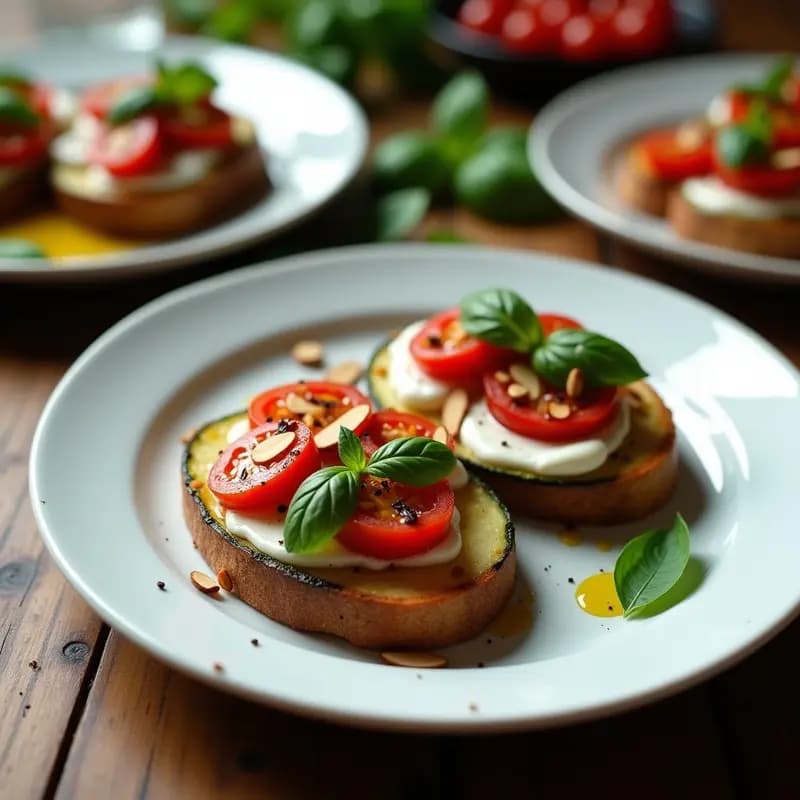 Bruschetta de Calabacín Asado y Queso de Burata: Entrante Italiano Keto