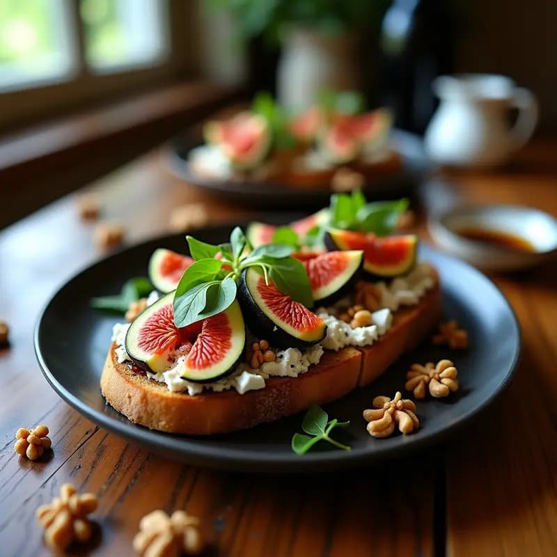Bruschetta de Pan de Centeno con Higos y Blue Cheese: Receta Italiana Gourmet