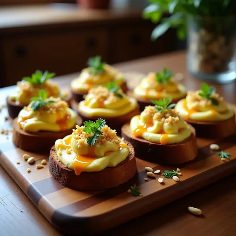 Bruschetta de Pan de Centeno con Paté de Alcachofa y Azafrán: Entrante Italiano Gourmet