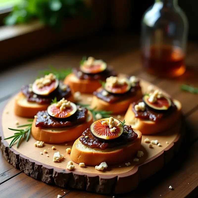 Bruschetta de Higado de Res y Higos Caramelizados: Entrante Italiano Gourmet