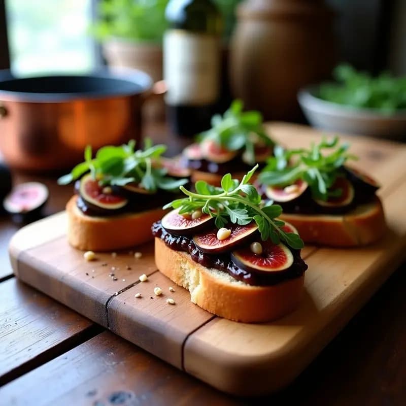 Bruschetta de Higado de Pato y Compota de Higos: Entrante Francés Gourmet en 10 Minutos