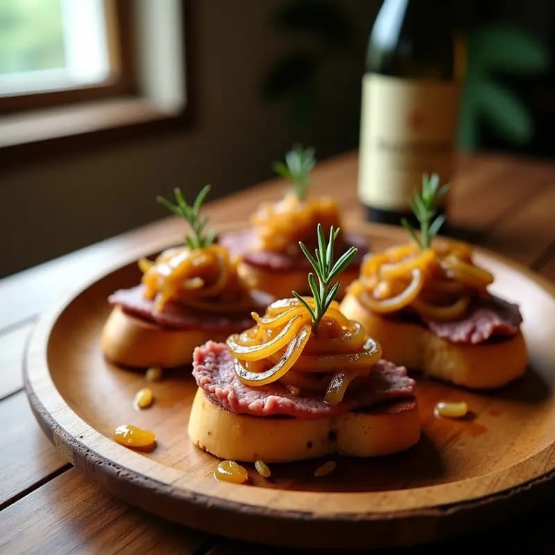 Bruschetta de Higado de Res y Cebolla Caramelizada: Aperitivo Italiano Keto