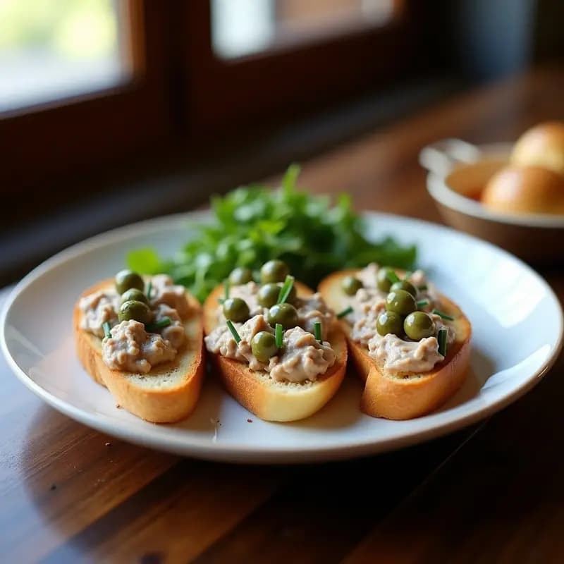 Bruschetta de Higados de Pollo y Alcaparras: Entrante Francés con Toque Gourmet