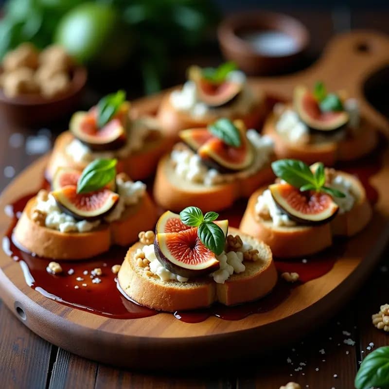 Bruschetta de Higos y Queso de Cabra: Aperitivo Italiano con Toque Dulce-Salado