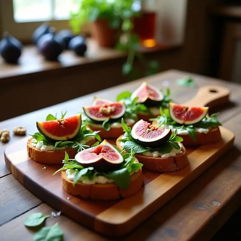 Bruschetta de Higuera y Queso de Cabra: Entrante Italiano con Toque Dulce