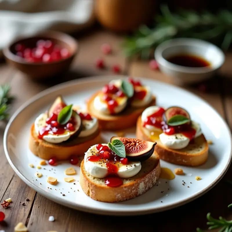 Bruschetta de Higueras y Queso de Buratta: Entrante Italiano con Toque Gourmet