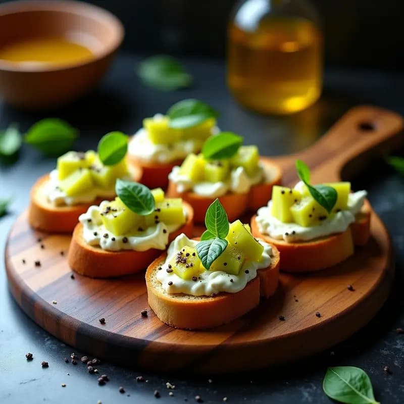 Bruschetta de Higuerillas y Queso de Cabra: Aperitivo Mexicano Gourmet en 10 Minutos