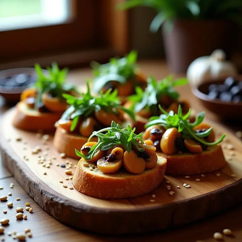 Bruschetta de Higuitos y Rúcula con Pan de Centeno: Aperitivo Español Sin Gluten
